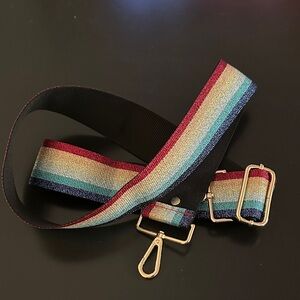 Pom Pom London: Multicolor Adjustable Strap with Gold Hardware
